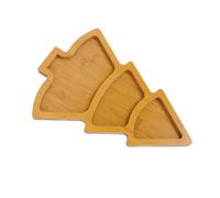 Pack of 2 wooden Christmas tree platter decorative wooden serving trays with a Christmas tree design tray for the holidays