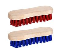 Pack of 2 Wooden Scrubbing Brush Heavy Duty - Floor Brush Tile Grout & Boot Cleaner Hand Scrubbing Brush with Stiff Bristles - Multipurpose and Water Resistant Scrub Brush for Outdoors & Indoor Use