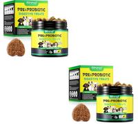 Pack of 2 x 120 Soft Chews with Pre & Probiotics - Digestive Health, Gut Support, Immune System, Skin & Coat Supplement, Duck Flavour, Daily Chews for Puppies, Adult & Senior Dogs