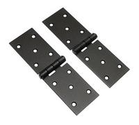 Pack of 2 x 150 mm Backflap Hinge Black, Steel Back Flap Hinges, Weather Resistant, Rust Proof Powder Coating, Strap Hinges Ideal for Indoor or Outdoor Use On Gates, Sheds, Gazebos, Wardrobes, Chests