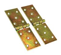 Pack of 2 x 150 mm Backflap Hinge Galvanised, Steel Back Flap Hinges, Weather Resistant, Rust Corrosion Proof, Strap Hinges Ideal for Indoor or Outdoor Use On Gates, Sheds, Gazebos, Wardrobes, Chests
