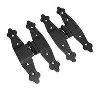 Pack of 2 x 195 mm H Type Hinge Black, Steel H-Shaped Hinges, Weather Resistant, Rust Proof Powder Coating, Strap Hinges Ideal for Indoor or Outdoor Use On Gates, Sheds, Gazebos, Wardrobes, Chests