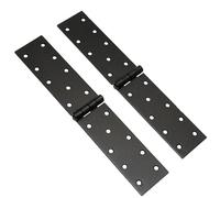 Pack of 2 x 250 mm Backflap Hinge Black, Steel Back Flap Hinges, Weather Resistant, Rust Proof Powder Coating, Strap Hinges Ideal for Indoor or Outdoor Use On Gates, Sheds, Gazebos, Wardrobes, Chests