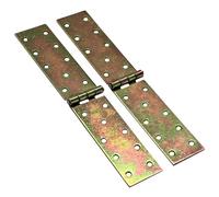 Pack of 2 x 250 mm Backflap Hinge Galvanised, Steel Back Flap Hinges, Weather Resistant, Rust Corrosion Proof, Strap Hinges Ideal for Indoor or Outdoor Use On Gates, Sheds, Gazebos, Wardrobes, Chests