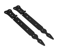 Pack of 2 x 250 mm Narrow T-Hinge Black, Retro Steel Tee Hinges, Weather Resistant, Rust Proof Powder Coating, T Strap Hinges for Indoor, Outdoor, Gates, Sheds, Barn Doors, Gazebos, Wardrobes, Chests
