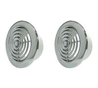Pack of 2 x Airvent 404147 Round Ceiling Diffuser Vent Grilles - Polished Chrome Effect