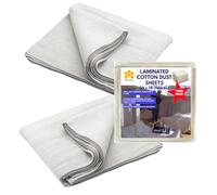 Pack of 2 x Cotton Laminated Dust Sheets for Decorating, Painting, Furniture | 6ft x 3ft | Laminated Dust Sheet with Cotton Twill Backed with Plastic Polythene Sheeting | Paint | Drop Cloth | (2xLT63)