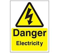 Pack of 2 x Danger Electricity Signs 150mm x 200mm - Rigid Plastic