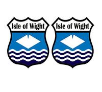 Pack of 2 x Isle of Wight IOW Self Adhesive Backed Stickers