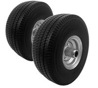 Pack of 2 x Off Set Galvanised PU Golf Cart Trolley Wheel Puncture Proof 4.10/3.50-4