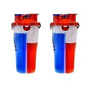PACK OF 2- X-SHAKE THE DUAL PROTEIN SHAKER- PERFECT FOR PRE-POST AND DURING WORKOUT SUPPLEMENTS- LEAK PROOF LID- BPA FREE-2X 350ML COMPARTMENTS 700ML BOTTLE