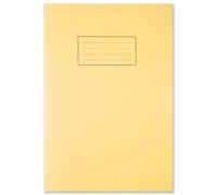 Pack of 2 Yellow A4 Exercise Book Ruled and Margin 80 Pages - Class Children