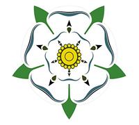 Pack of 2 Yorkshire White Rose Stickers 75m by 75mm Each