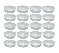 (Pack of 20) 2000ML Clear Round Plastic Containers with Airtight Lids Takeaway Food Storage Containers Perfect for Food Prep Meal, Fruit Salad & Cake Boxes, BPA Free Microwave, Freezer Safe Stackable