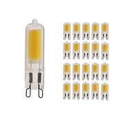 Pack of 20 3.5 W Lighting G9 LED Light Bulbs Warm White 3000 K, 400 Lumens, Replaces 30 W Halogen Lamps, 220 V, Full Glass Body, LED Angle 360°