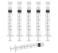 Pack of 20 3 ml syringes colostrum syringes plastic syringes with caps, disposable syringes without needle, sterile Luer Lock dosing syringe for refilling and measuring liquids, laboratories, animal