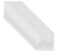 Pack of 20 3D Foam Wall Sticker, 35x35cm Fir Wood Grain Wall Stickers Self-adhesive Wall Stickers Decoration Bedroom Waterproof Wall Stickers, Kitchen/Bedroom/Living Room Decor(White Oak)