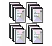 [PACK OF 20] - A4 BLACK Photo Frame Styrene Front Picture Frames Portrait Landscape Wall Mountable/Table Top Modern Picture Display Frame For Home & Office.