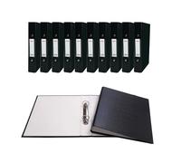 Pack of 20 A5 Small Black Paper Over Board Ring Binders by Janrax