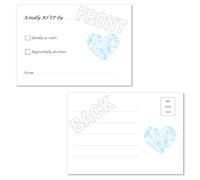 Pack of 20 A6 Double Sided RSVP Cards- Choice of Colours (Baby Blue)