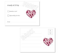 Pack of 20 A6 Double Sided RSVP Cards- Choice of Colours (Burgundy)