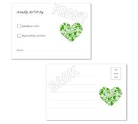 Pack of 20 A6 Double Sided RSVP Cards- Choice of Colours (Green)