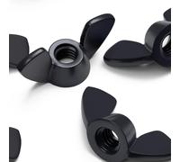 Pack of 20 Black Plastic Nylon M4 Butterfly, Wing Nuts - Nylon Plastic Screws