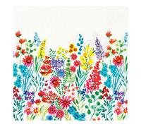 Pack of 20 Bright Floral Napkins | Colourful Flower Paper Serviettes, Disposable Tableware for Summer, Picnic, BBQ, Garden Party, Easter, Decoupage