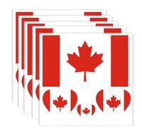 Pack of 20 Canada Flag Tattoos, Canadian Banner Tattoos Decoration Stickers, Rectangle Heart Waterproof Stickers for Party Parade Canada (5 Sheets)