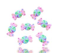 Pack of 20 Candy Candies Sweet Theme Swirl Blue Baby Pink Craft Supplies Supply Resin Cabochon DIY Crafting Junk Charm Plastic Charms Flat Back Phone Custom Acrylic Jewellery Case Making 18x14mm