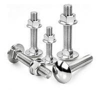 Pack of 20 Carriage Bolts M5 x 90 mm Round-Head Screws Stainless Steel Gate Hinge Screws with Hex Flange Nut, Flat Head Screws for Electronics, Construction, Home Decoration