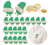 Pack Of 20 Cheerful Pickle Pins, Humorous Enamel Lapel Pins, Motivational Zinc Alloy Accessories, Perfect Inspirational Gifts For Colleagues And Employees