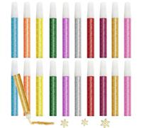 Pack of 20 Colorful Glitter Pens, Hand-Painted Glitter Pens, Colorful Glitter Glue, Craft Glitter Pens, Art Glitter Glue, Gel Glitter Pens, Suitable for Crafts and Painting Decorations