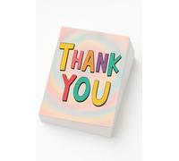 Pack of 20 Colourful Large Lettering Thank You Cards with Envelopes 350gsm Card - Full Colour Inside, Blank for Message - Excellent for All Ages. Made in the UK.