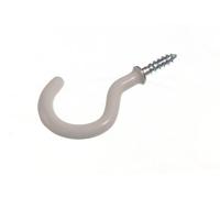 Pack Of 20 Cup Hook 32Mm To Shoulder Total Length 45Mm White Pvc Coated