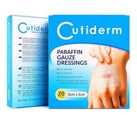 Pack of 20 Cutiderm Sterile Paraffin Gauze Dressing 5cm x 5cm - Suitable for Superficial and Partial Thickness Burns, Skin Loss Wounds, abrasions and Traumatic Injuries