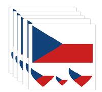 Pack of 20 Czech Flag Tattoos, Czech Banner Tattoos Decoration Stickers, Rectangle Heart Waterproof Stickers for Party Parade Czech (5 Sheets)