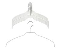 Pack of 20 drying hangers with stainless steel hooks, space-saving and non-slip universal hangers, ideal for drying laundry, 360° rotatable, 36 cm, white
