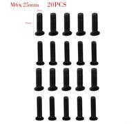 Pack of 20 Fixing Screws M5 M6 Left Hand Thread 22mm 25mm for UNF Drill Chuck Adapter Metal Fastening Solutions (M6x25mm)