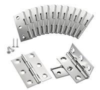 Pack of 20 Folding Hinges 44 mm x 32 mm, Stainless Steel Door Hinges with Screws Small Hinge Strap Door Hinges Foldable for Window Wardrobe Drawer