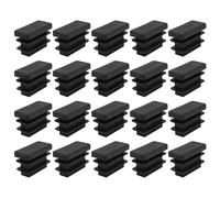 Pack of 20 FONGKNOX Rectangle Black Plastic End Caps 10 x 20mm End Plugs Tube Anti-Slip Mat Insert for Chair Desk Table Bed Furniture Foot Plug Steel Pipe Cover