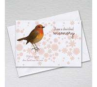 Pack of 20 Funeral Memory Cards with Envelopes/Memory Book Table Favours Condolence Book Alternative/Share a Memory Remembrance Cards - A6 Non-folded Robins Appear When Loved Ones are Near