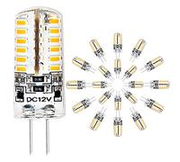 Pack of 20 G4 LED Bulbs 4 W DC 12 V 3014 Chip Bulbs Equal Lighting Warm White 3000 K 4 W Replaces 40 W Halogen Lamps, Beam Angle 360º, Not Dimmable