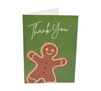 Pack of 20 Gingerbread Man Small Blank Thank You Christmas Cards with Envelopes