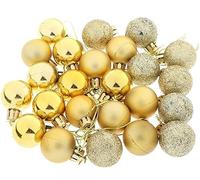 Pack of 20 Gold Christmas Ball Ornaments, Shatterproof, 7.6 cm, for Xmas Tree, Wedding, Holiday Decor
