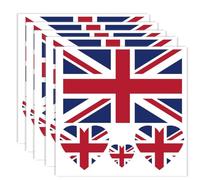 Pack of 20 Great Britain Flag Tattoos, British Banner Tattoos Decoration Stickers, Rectangle Heart Waterproof Stickers for Party Parade Britain (5 Sheets)