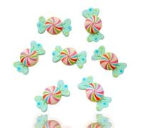 Pack of 20 Green Swirl Wrapper Candy Candies Sweet Theme Craft Supplies Supply Resin Cabochon DIY Crafting Junk Charm Plastic Charms Flat Back Phone Custom Acrylic Jewellery Case Making 18x14mm