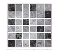 Pack of 20 Grey Mosaic Tile transfers Stickers Traditional Modern Wall Art Room Decor Bathroom backsplash Kitchen splashbacks Victorian Moroccan Peel and Stick self Adhesive Vinyl Cover (Dark Black)