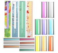 Pack of 20 Guided Reading Strips, Reading Ruler, Dyslexia Strips, Marker Strips, Colourful, Line Reading Aids for Learning at School to Improve Concentration and Reading Comprehension
