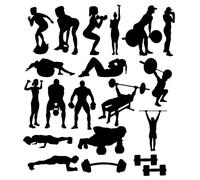 Pack of 20 Gym/Exercise Stickers - Laptop Stickers - Scrapbook Stickers - Car Stickers - Water Bottle Stickers - Stickers Party Bags - Birthday Gifts for Fitness Lovers (Medium Pack)